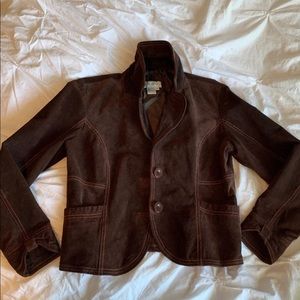 Brown leather blazer